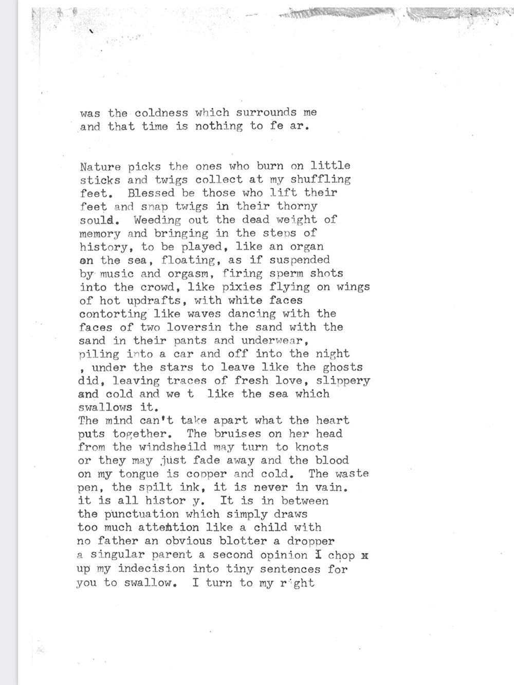 an image of typewritten text